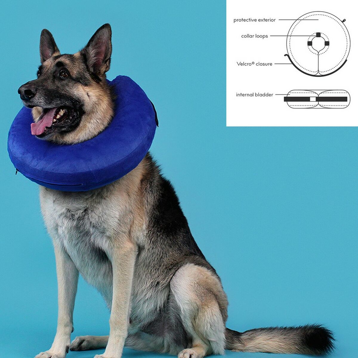 Collare di Recupero per Animali KVP Kong Cloud Azzurro Gonfiabile (15-25 cm)