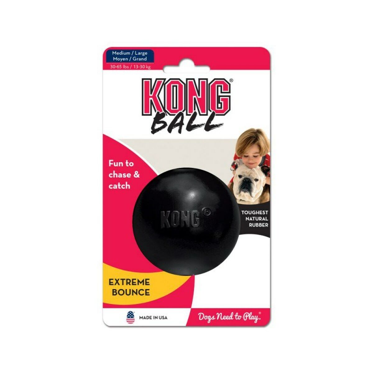 Giocattoli per cani Kong Extreme M/L Bianco Nero Caucciù