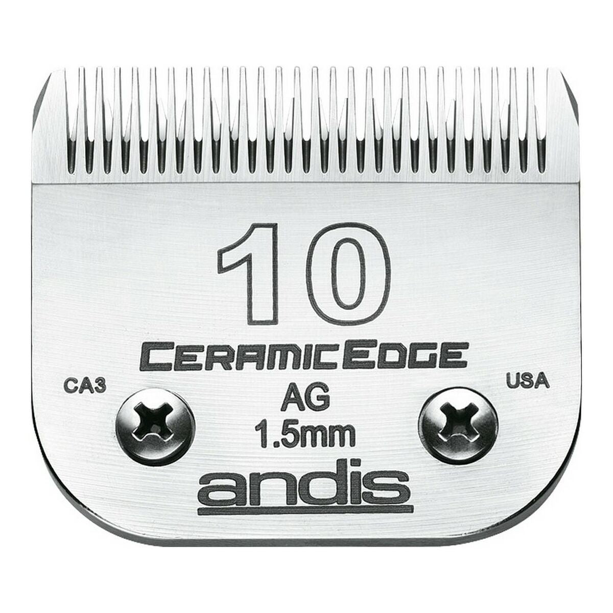 Lame per Rasoio da Barba Andis 10 Ceramica Cane Acciaio Acciaio al carbonio (1,5 mm)