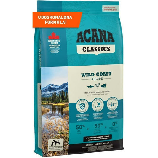 Io penso Acana Classics Wild Coas Adulto Salmone Pesce 9,7 Kg