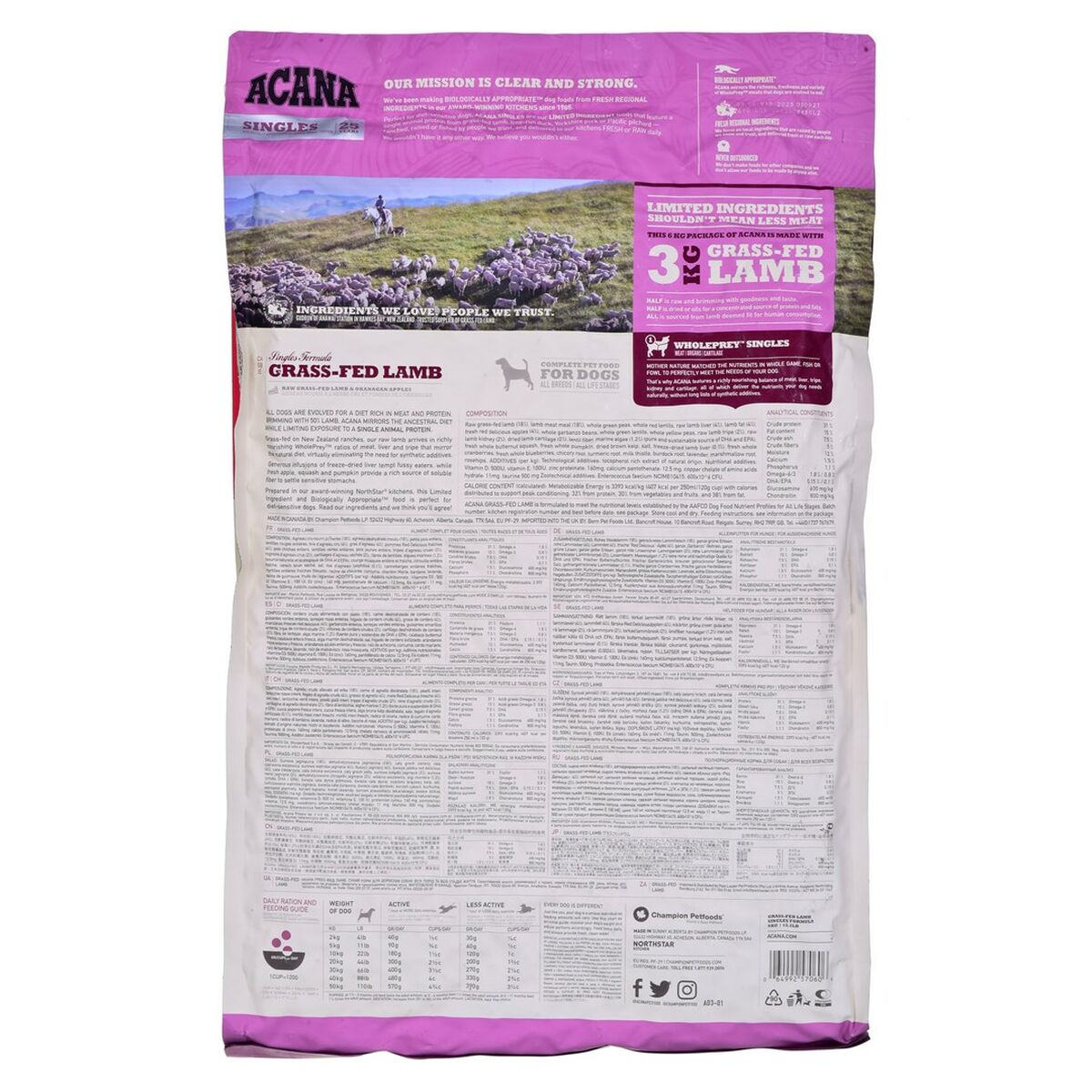 Io penso Acana Grass-Fed Adulto Agnello Vegetale 6 Kg