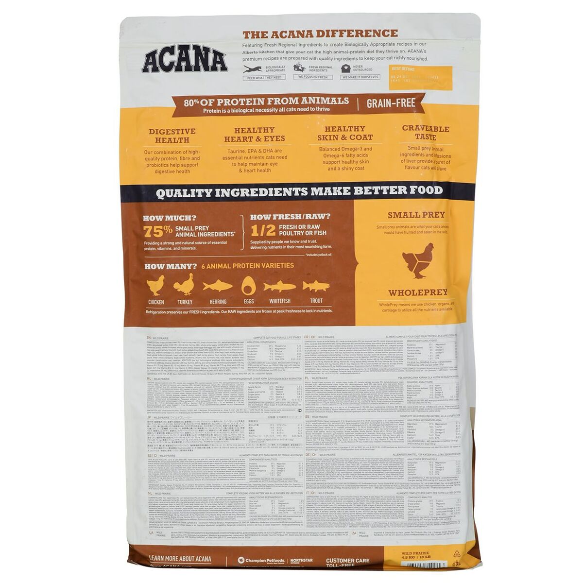 Cibo per gatti Acana Cat TF Regionals Wild Prairie Pollo Tacchino 4,5 Kg