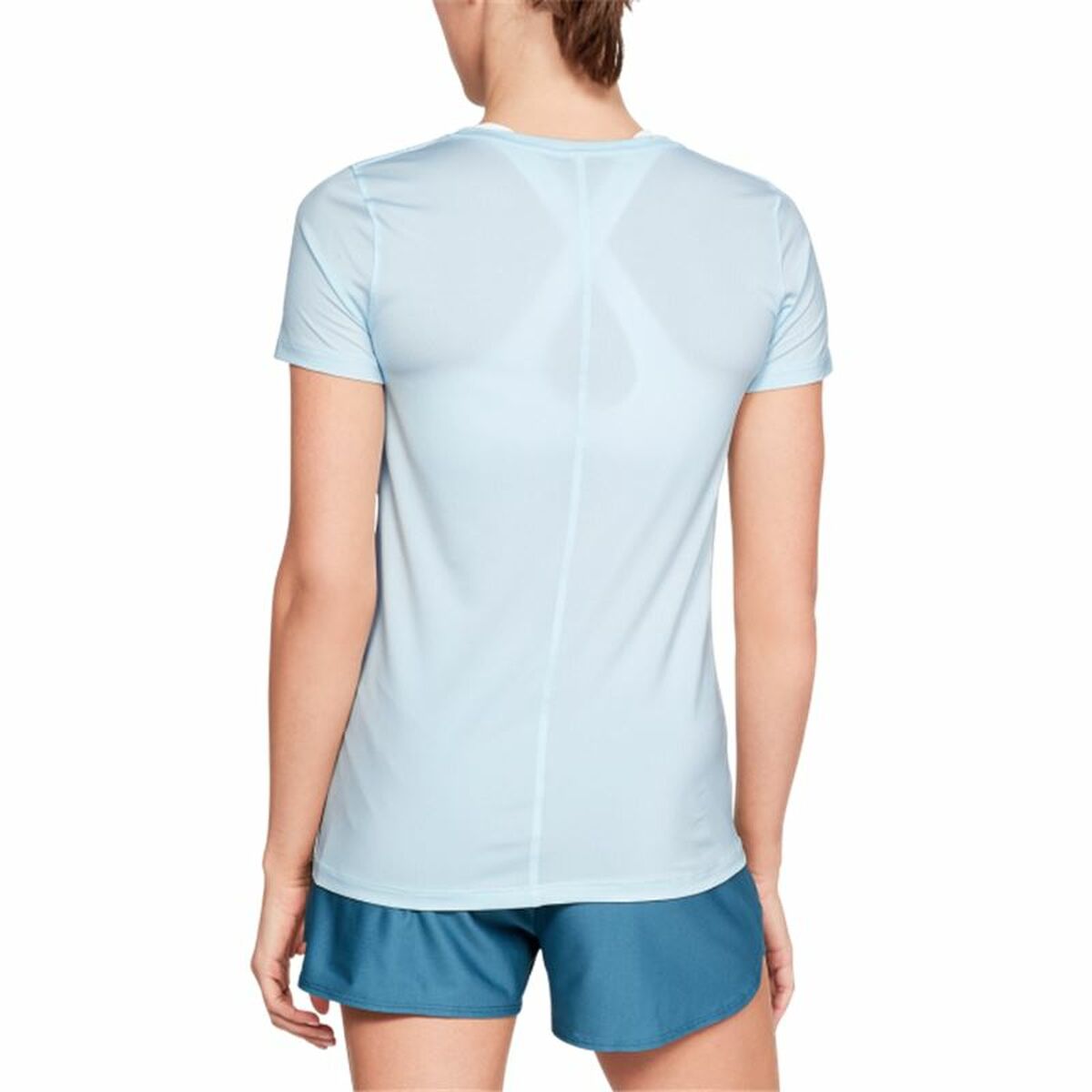 Maglia a Maniche Corte Donna Under Armour HeatGear Azzurro Chiaro