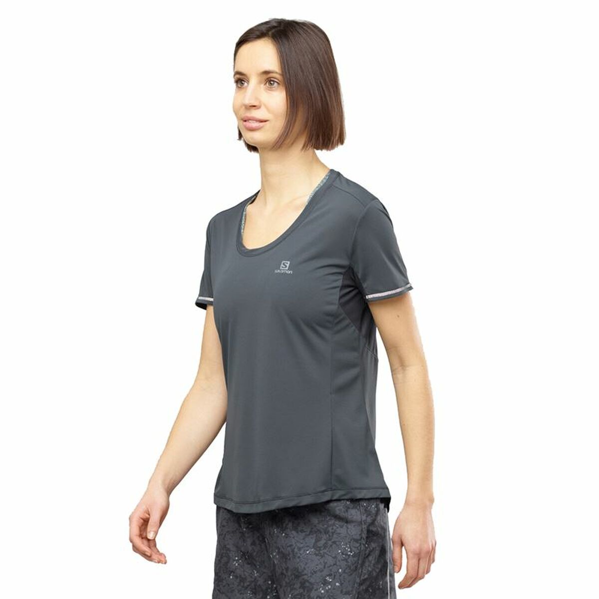 Maglia a Maniche Corte Donna Salomon Agile Grigio scuro