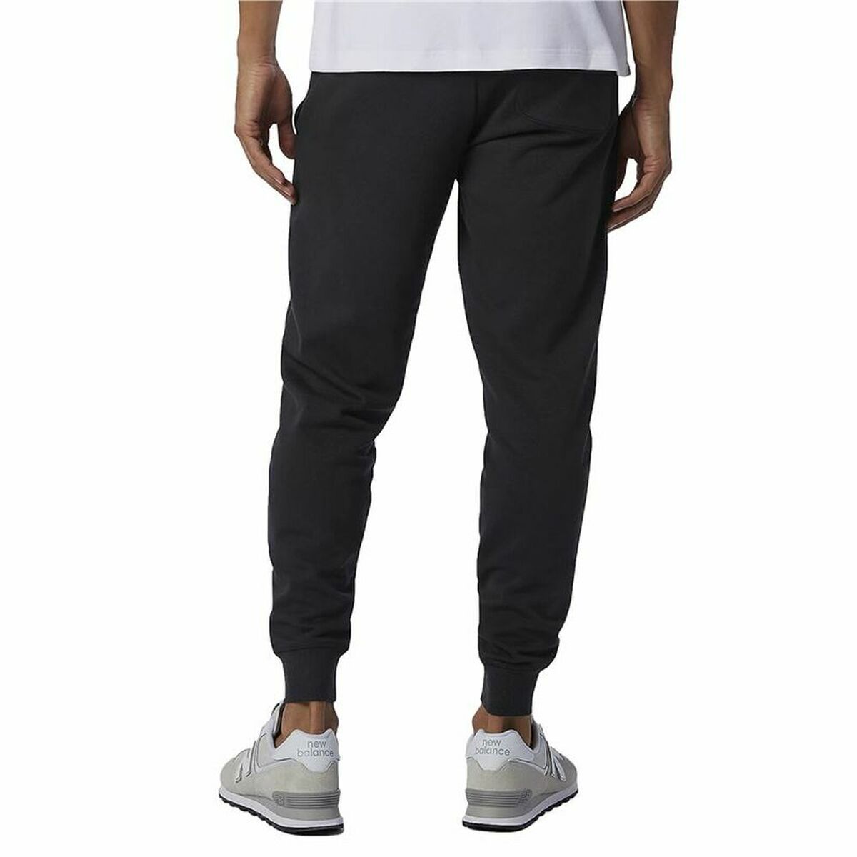 Pantalone Lungo Sportivo New Balance Essentials Stacked Logo Nero Uomo