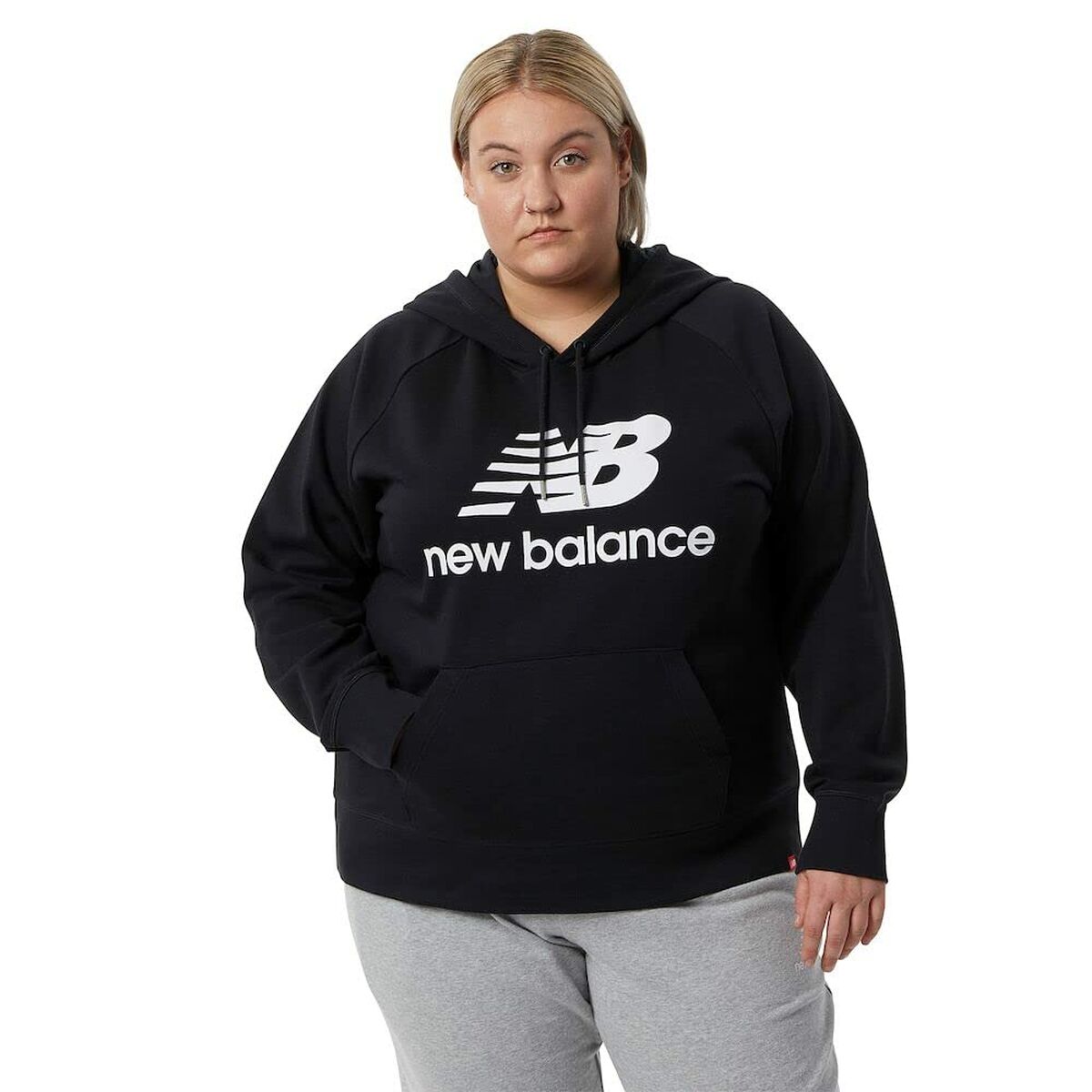 Felpa con Cappuccio Donna New Balance WT03550 Nero