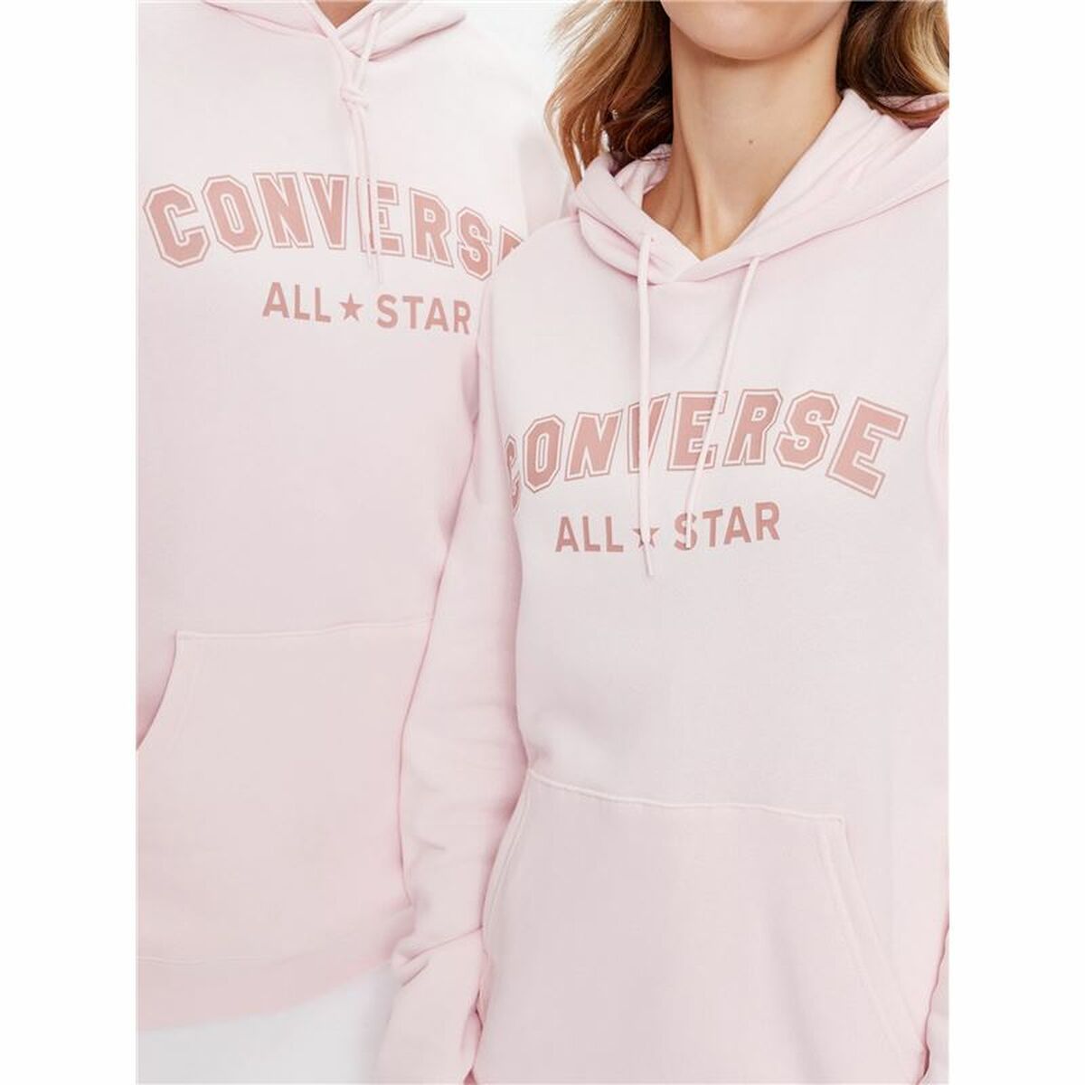 Felpa con Cappuccio Unisex Converse Classic Fit All Star Single Screen Rosa chiaro