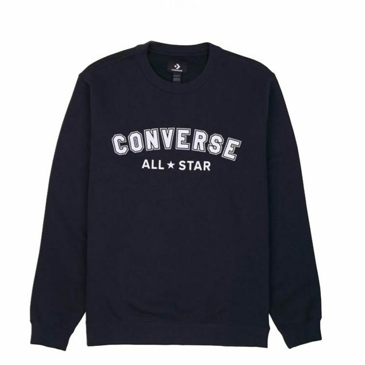 Felpa senza Cappuccio Uomo Converse Classic Fit All Star Single Screen Nero