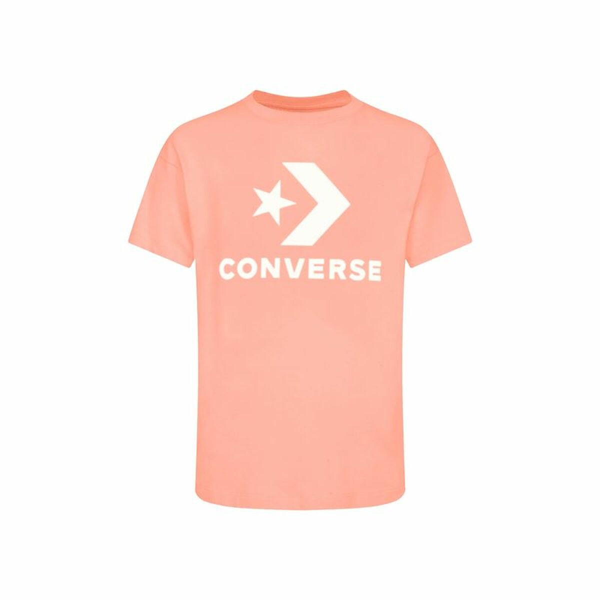 Maglia a Maniche Corte Unisex Converse Standard Fit Center Front Large Salmone