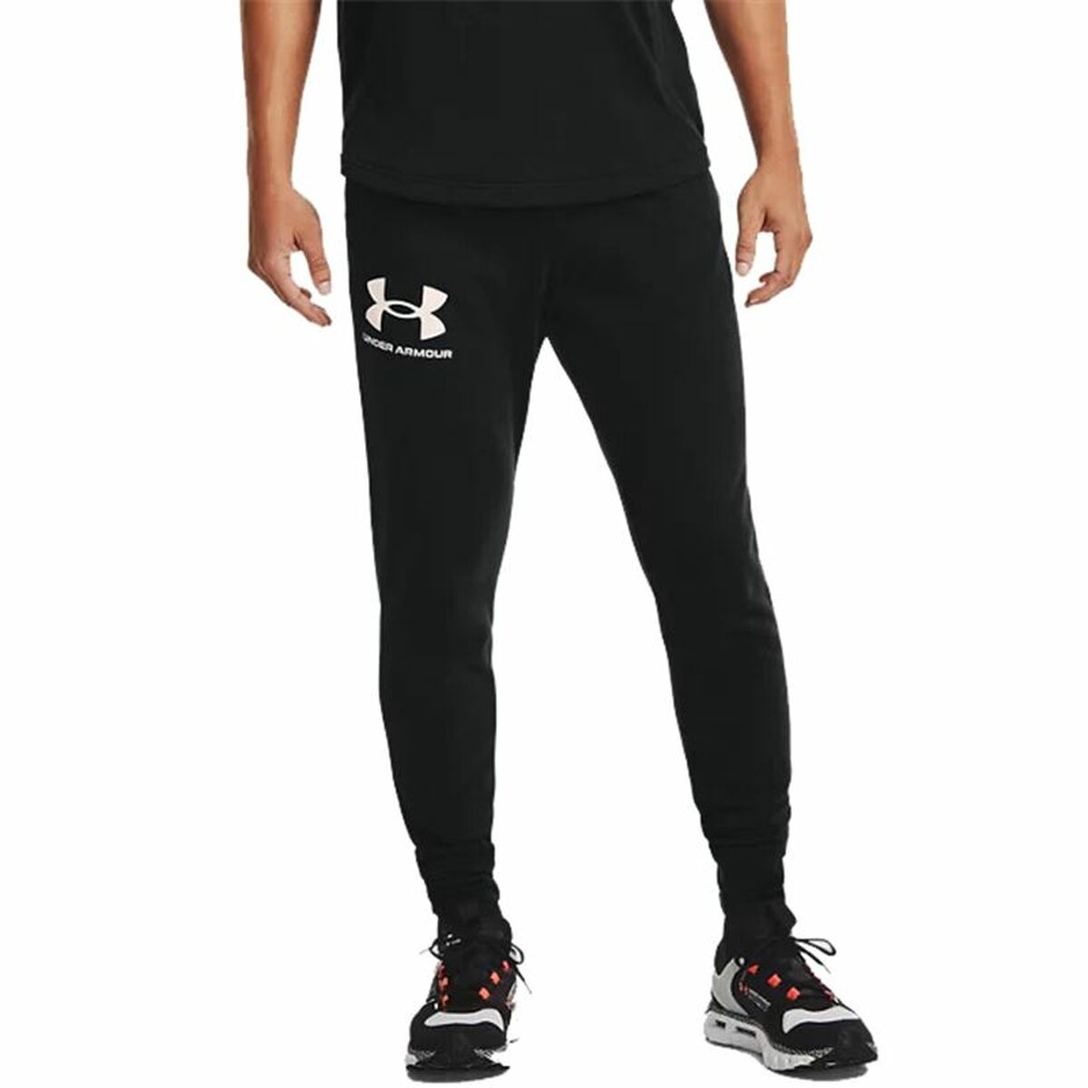 Pantalone Lungo Sportivo Under Armour Rival Terry Jogger Nero Uomo