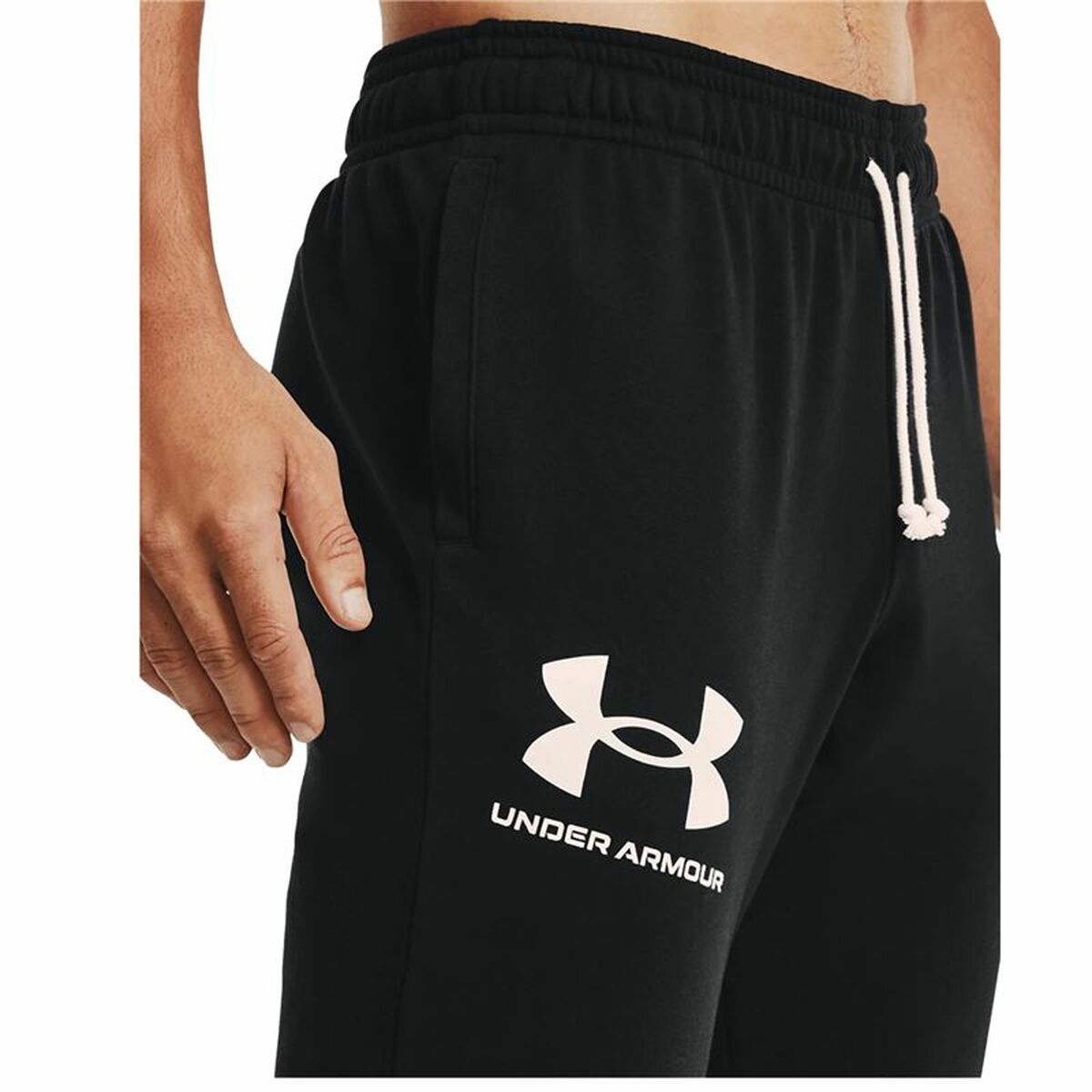 Pantalone Lungo Sportivo Under Armour Rival Terry Jogger Nero Uomo