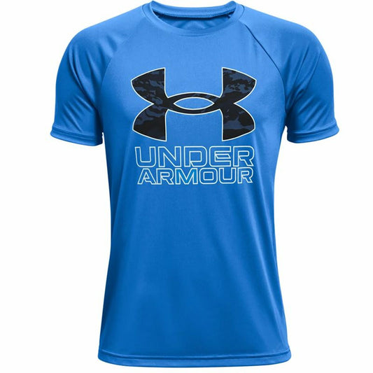 Maglia a Maniche Corte Bambino Under Armour Tech Hybrid Azzurro