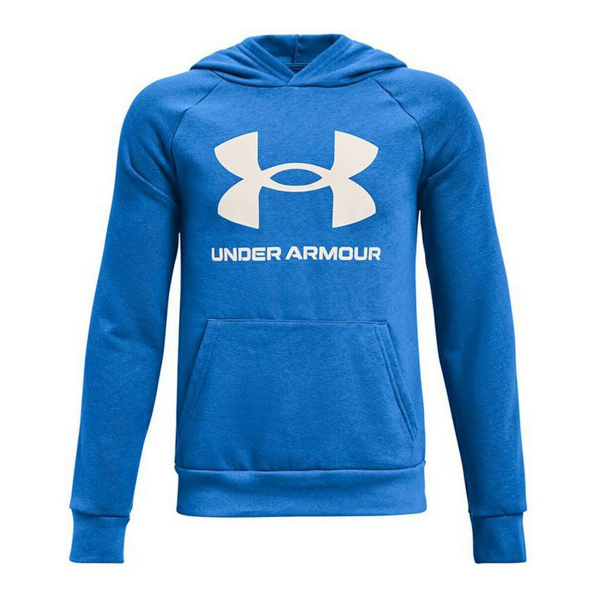 Felpa con Cappuccio Uomo Under Armour Rival Big Logo Azzurro