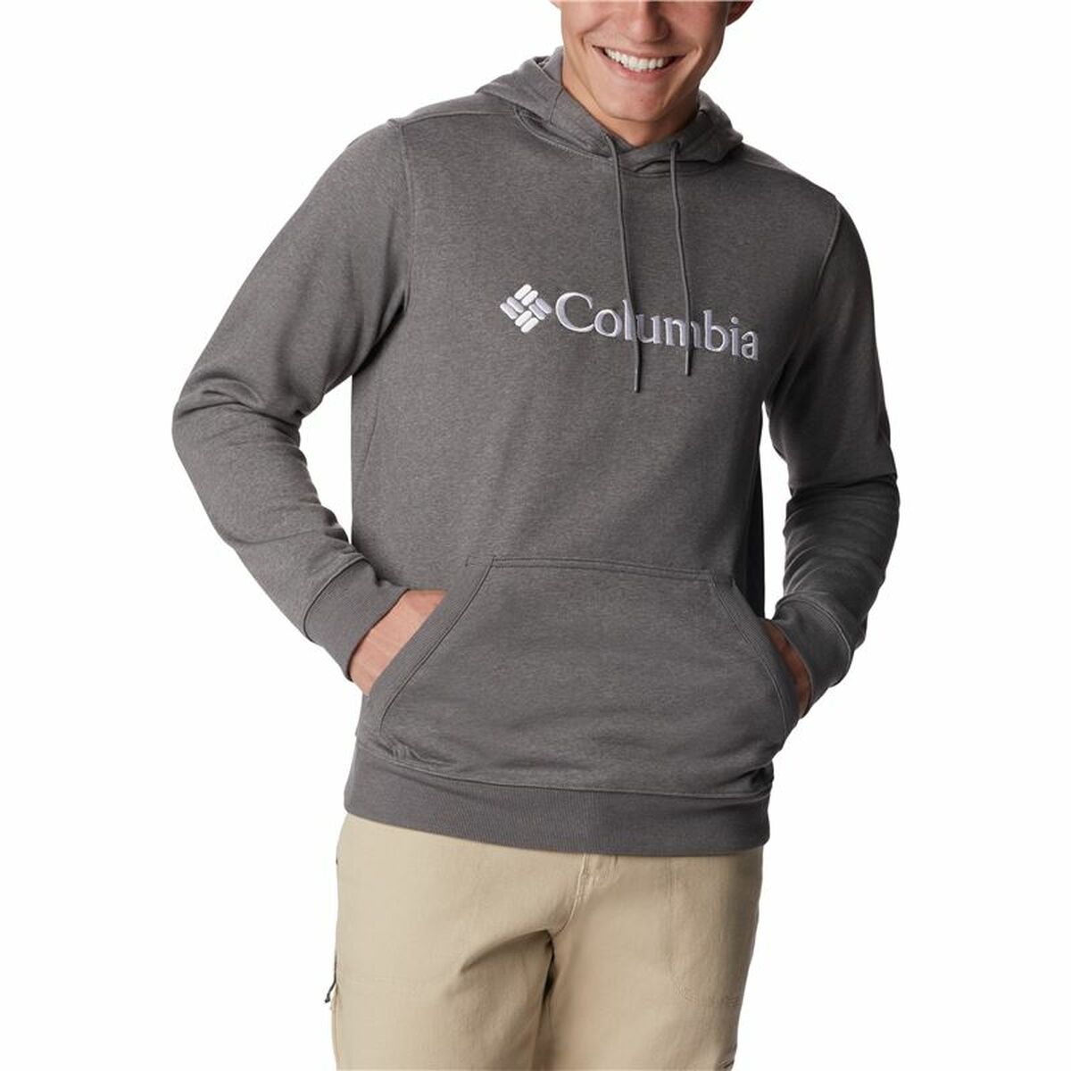 Felpa con Cappuccio Uomo Columbia CSC Basic Logo Grigio scuro