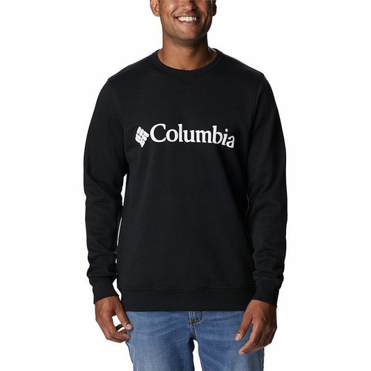 Felpa senza Cappuccio Uomo Columbia Logo Fleece Crew Nero