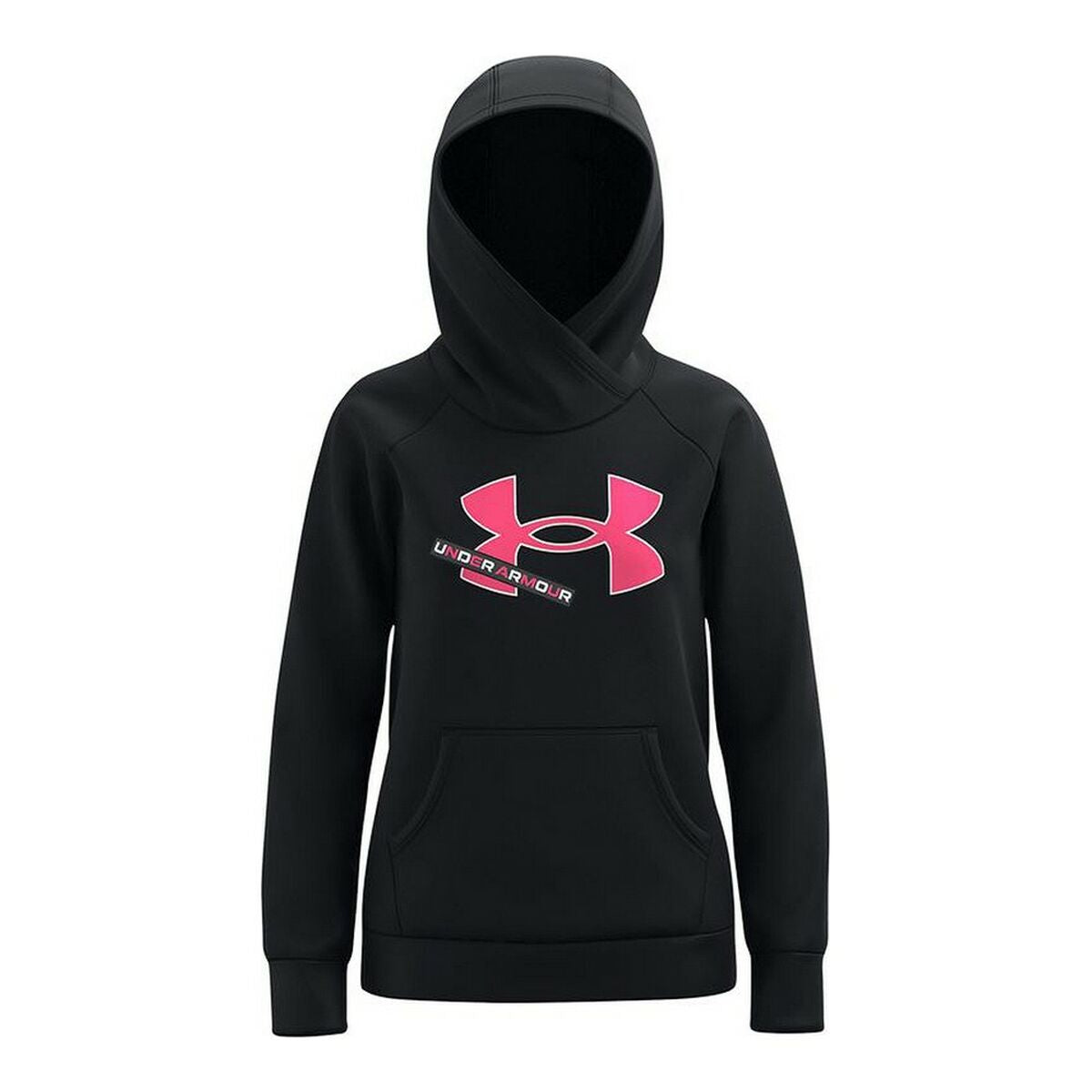 Felpa con Cappuccio da Bambina Under Armour Fleece Logo Nero