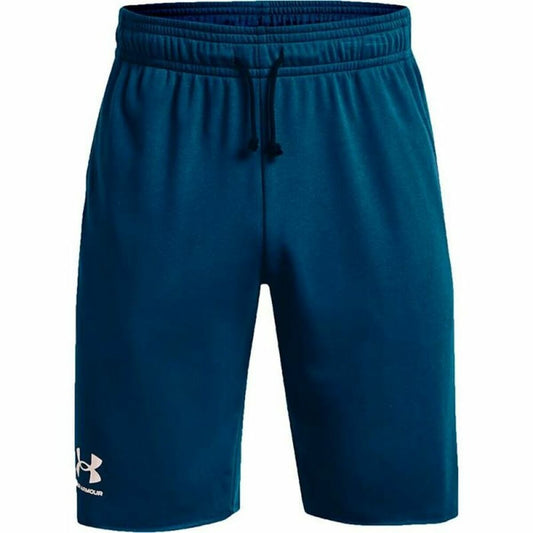 Pantaloni Corti Sportivi da Uomo Under Armour Rival Terry Azzurro