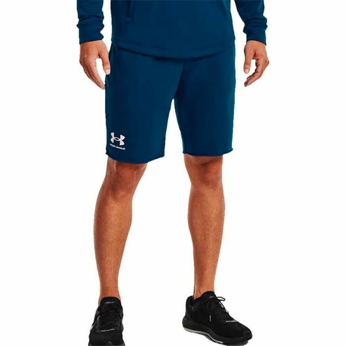 Pantaloni Corti Sportivi da Uomo Under Armour Rival Terry Azzurro