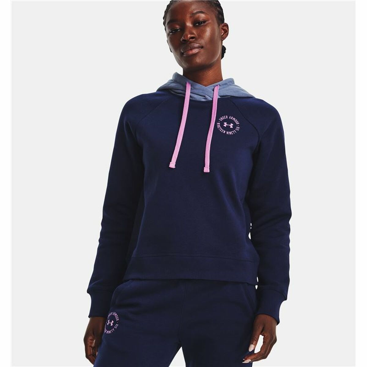 Felpa con Cappuccio Donna Under Armour Rival Fleece Blu Marino