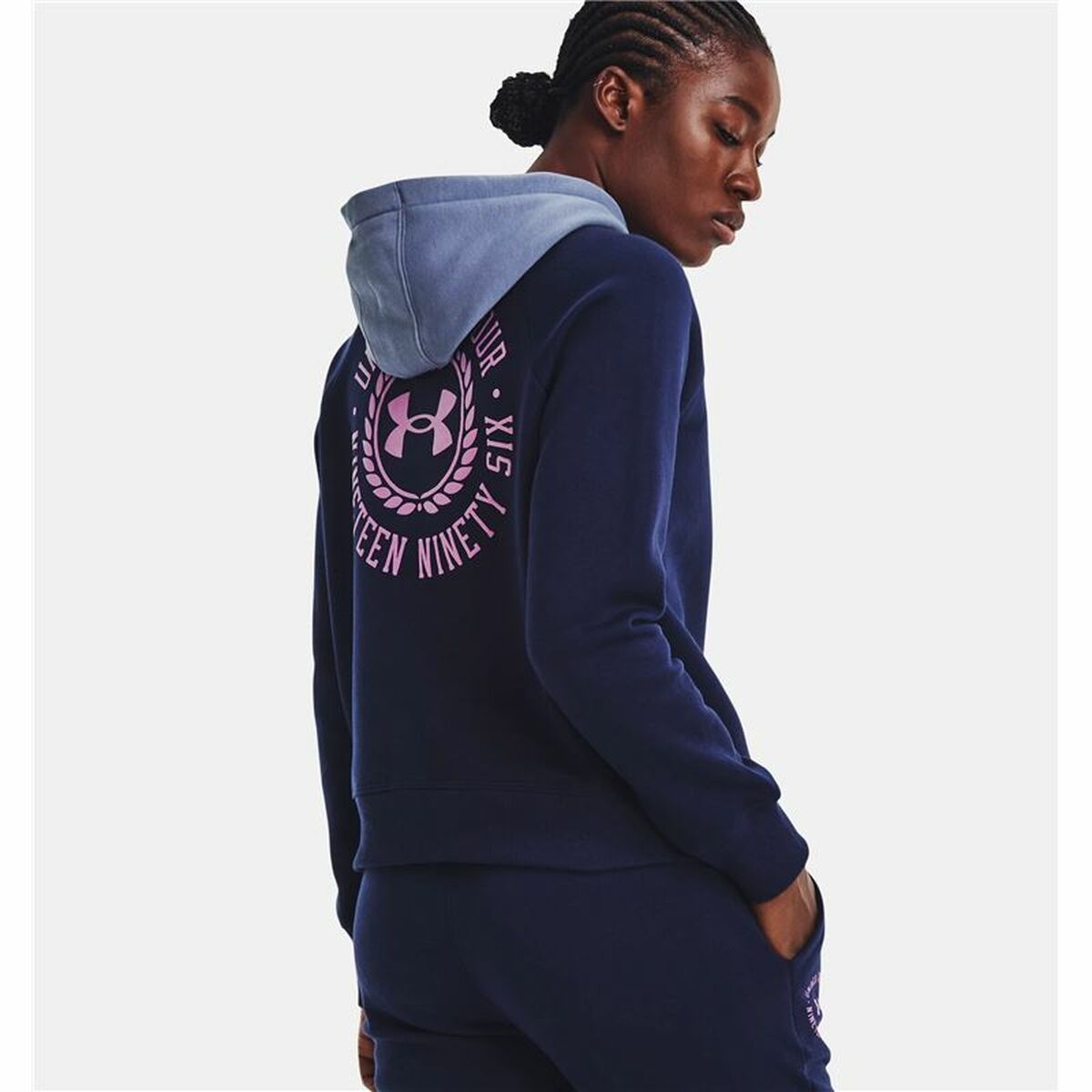 Felpa con Cappuccio Donna Under Armour Rival Fleece Blu Marino