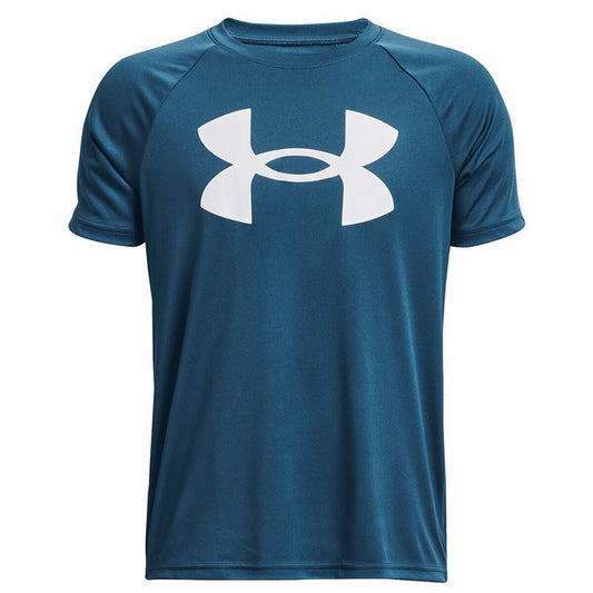 Maglia a Maniche Corte per Bambini Under Armour Big Logo Azzurro