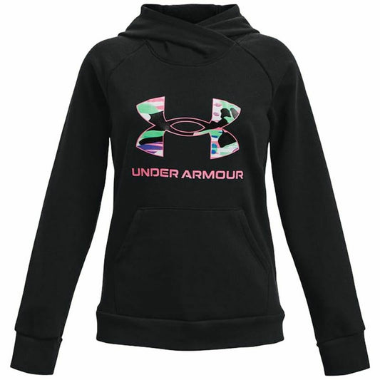 Felpa con Cappuccio da Bambina Under Armour Rival Big Logo Nero