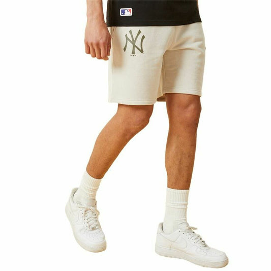 Pantaloni Corti Sportivi da Uomo New Era MLB Seasonal Team New York Beige