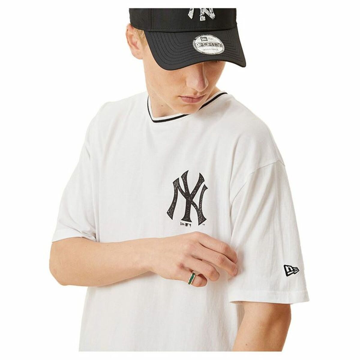 Maglia a Maniche Corte Uomo New Era Bianco