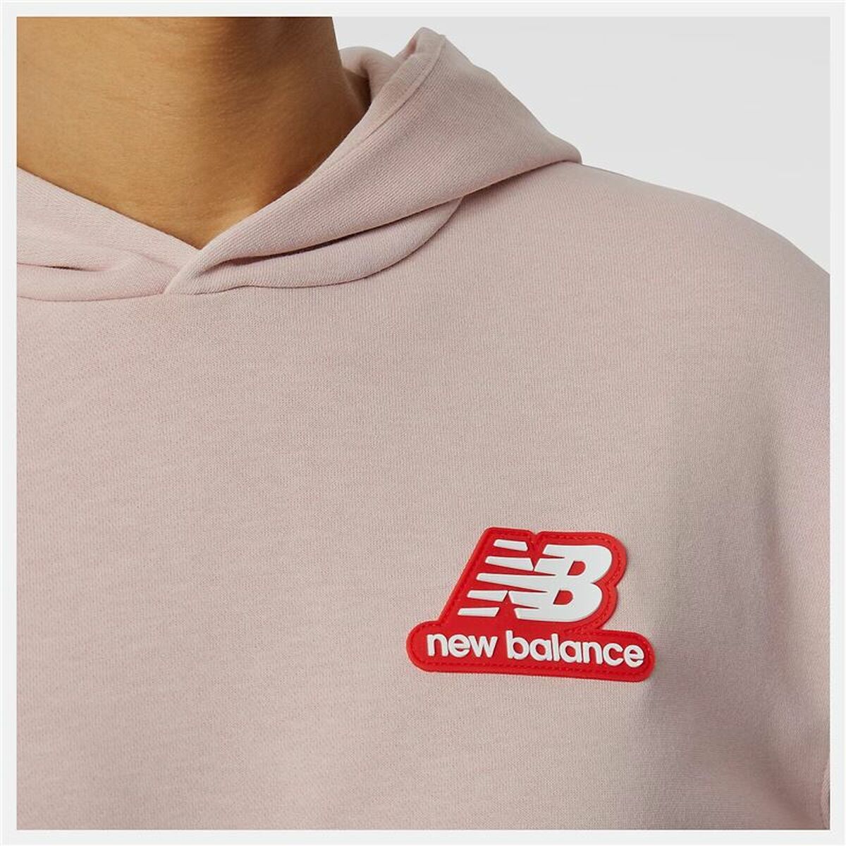 Felpa con Cappuccio Donna New Balance Essentials Candy Rosa