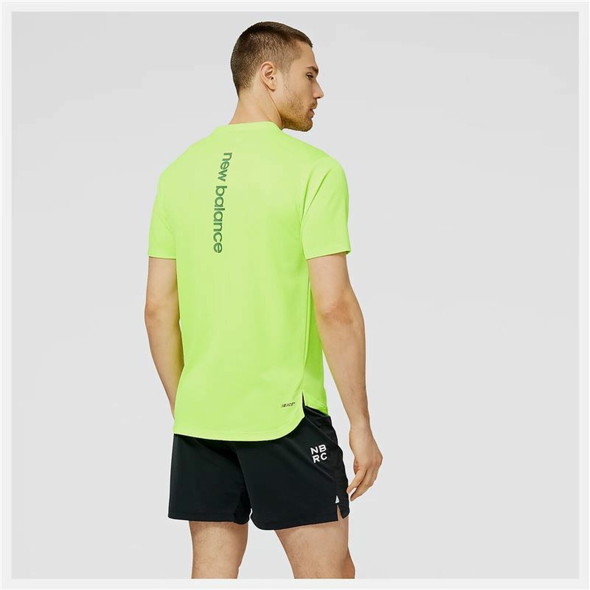 Maglia Sportiva a Maniche Corte New Balance Verde limone