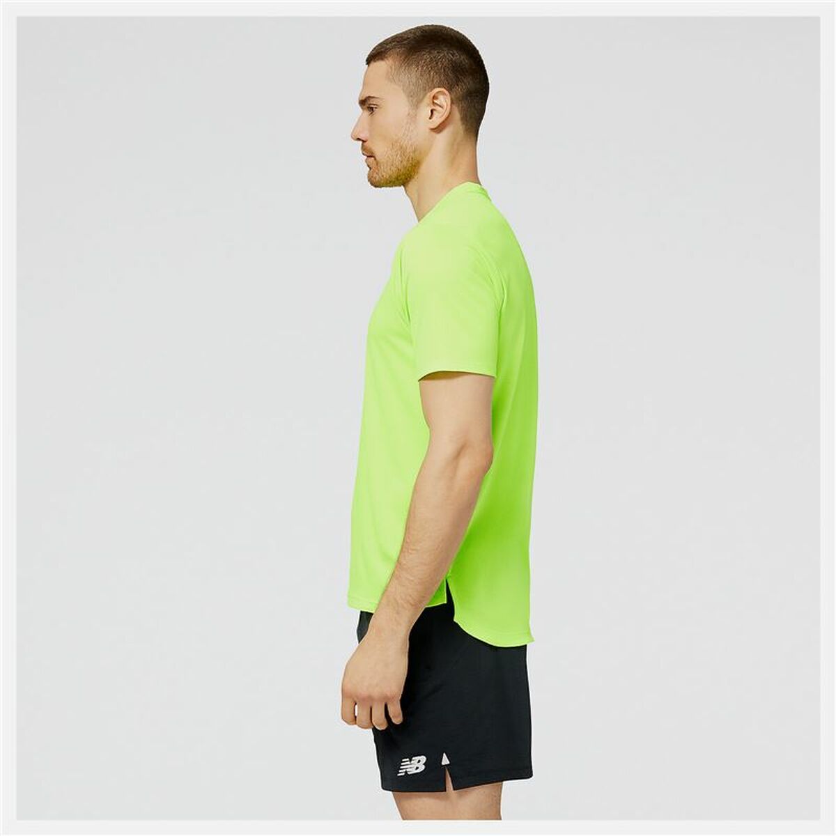 Maglia Sportiva a Maniche Corte New Balance Verde limone