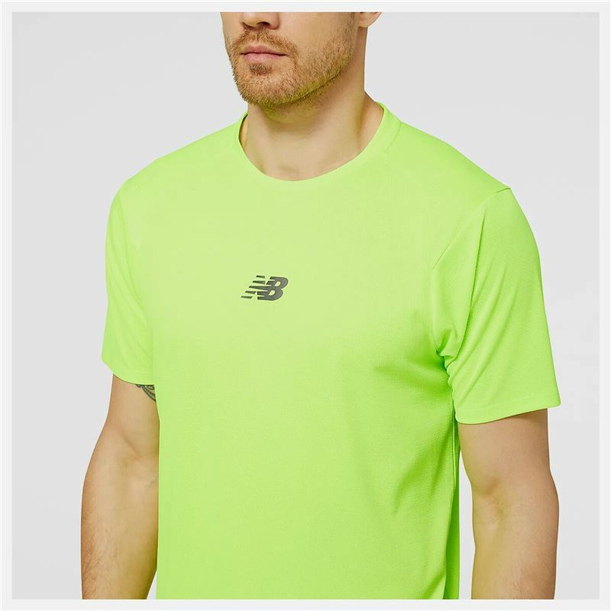 Maglia Sportiva a Maniche Corte New Balance Verde limone