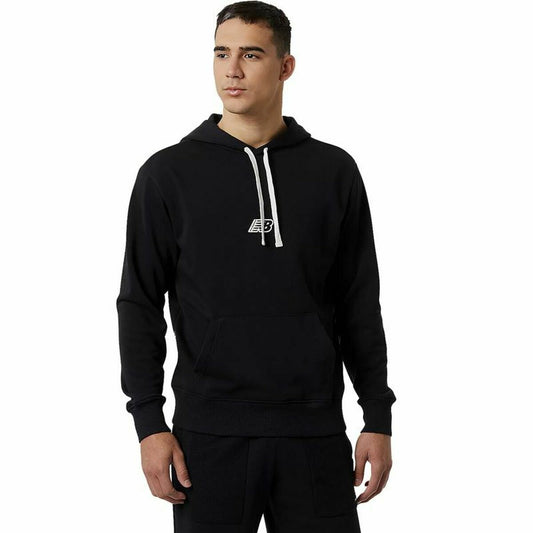 Felpa con Cappuccio Uomo New Balance Essentials Fleece Nero