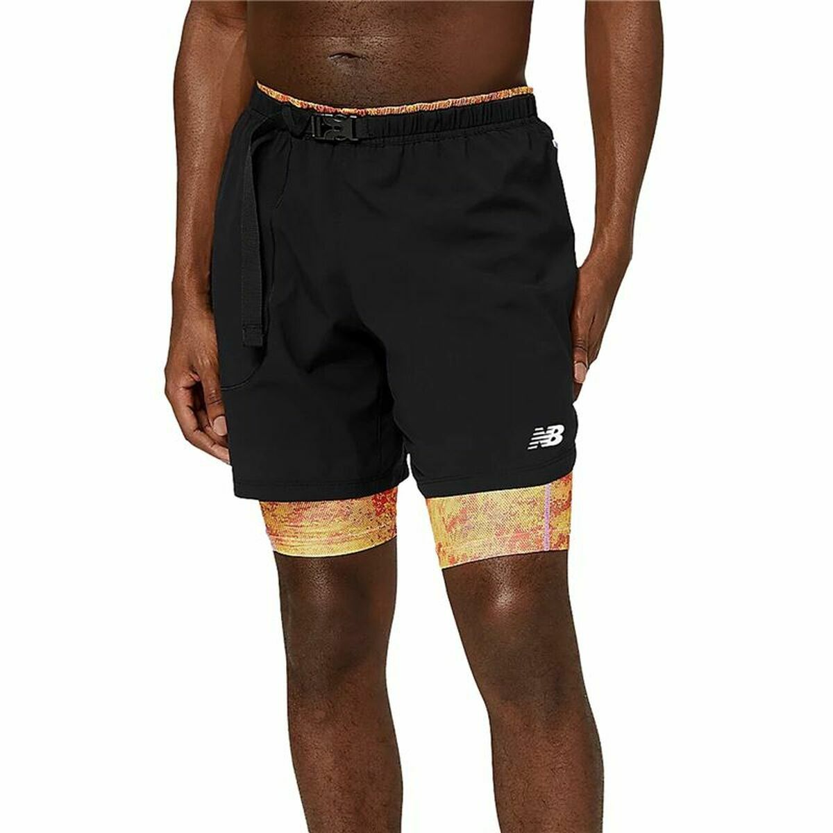 Pantaloni Corti Sportivi da Uomo New Balance Impact Run 2 in 1 Nero