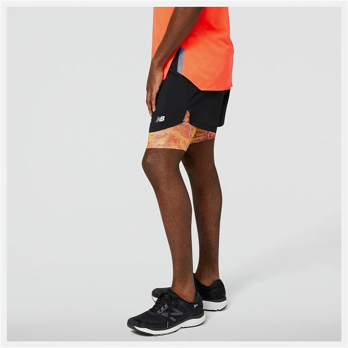 Pantaloni Corti Sportivi da Uomo New Balance Impact Run 2 in 1 Nero