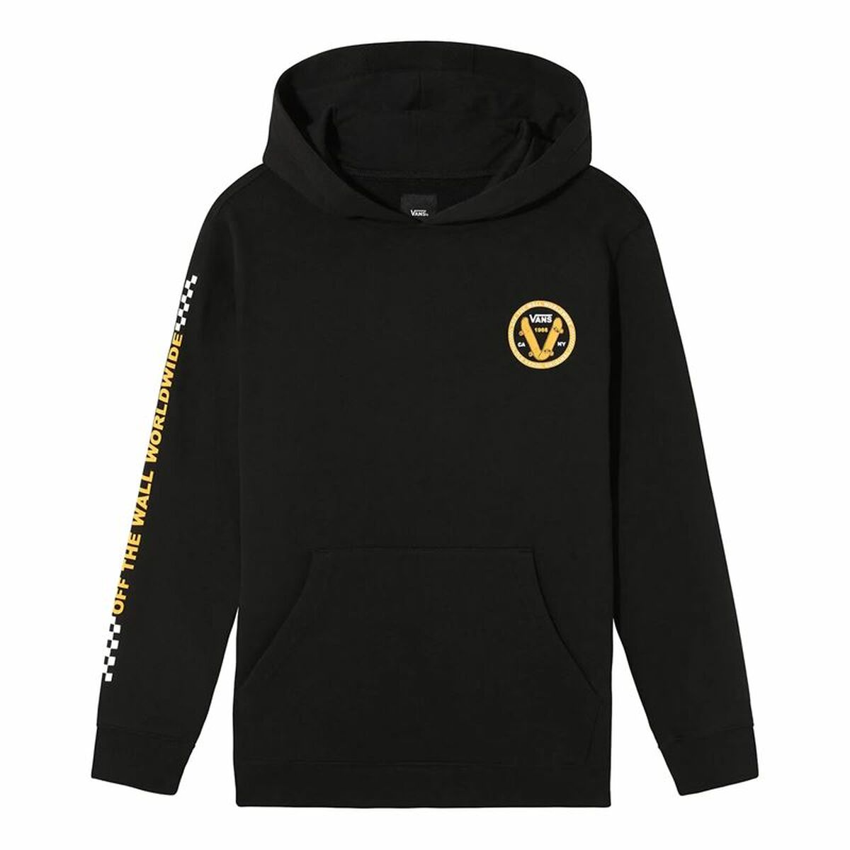 Felpa con Cappuccio Unisex Vans Global Stack Po-B Nero