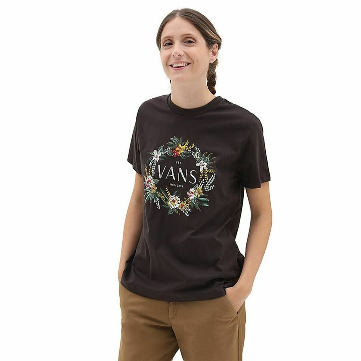 Maglia a Maniche Corte Donna Vans Wreath Of Flowers Bff Tee-B