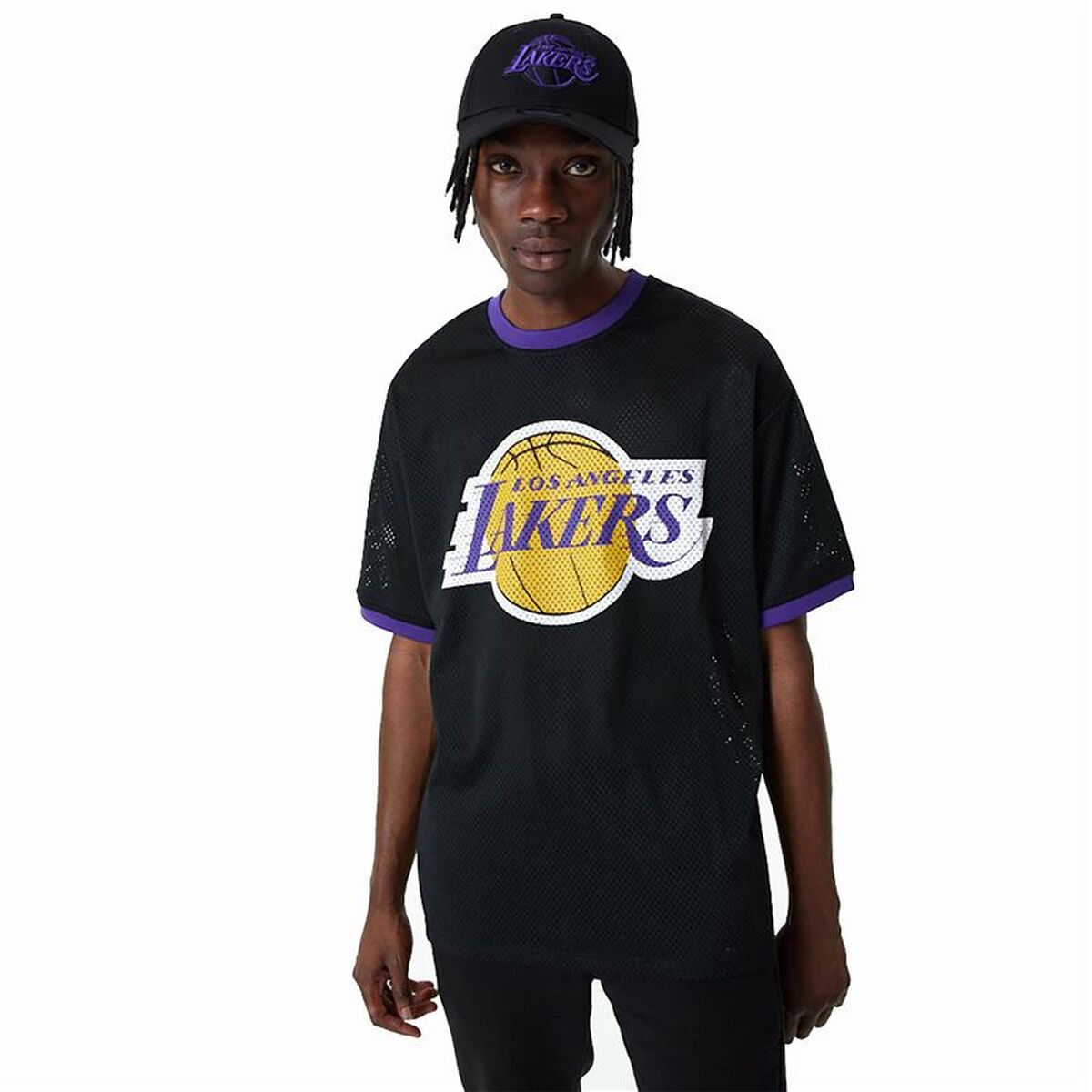 Maglia da basket New Era Mesh LA Lakers Nero