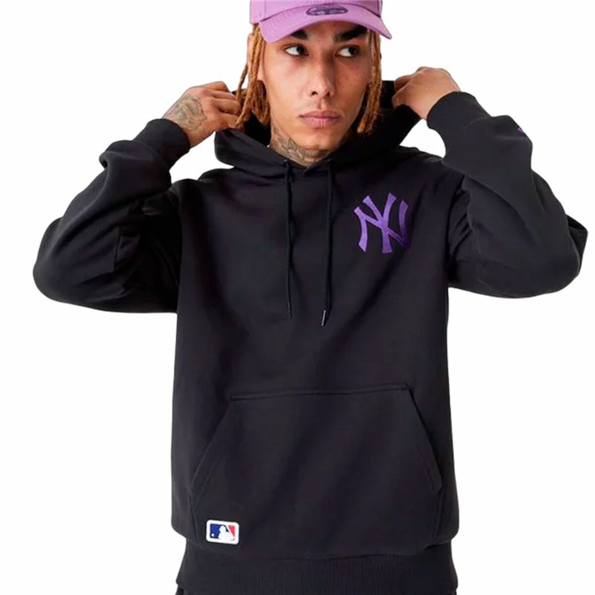 Felpa con Cappuccio Unisex New Era League Essentials New York Yankees Nero