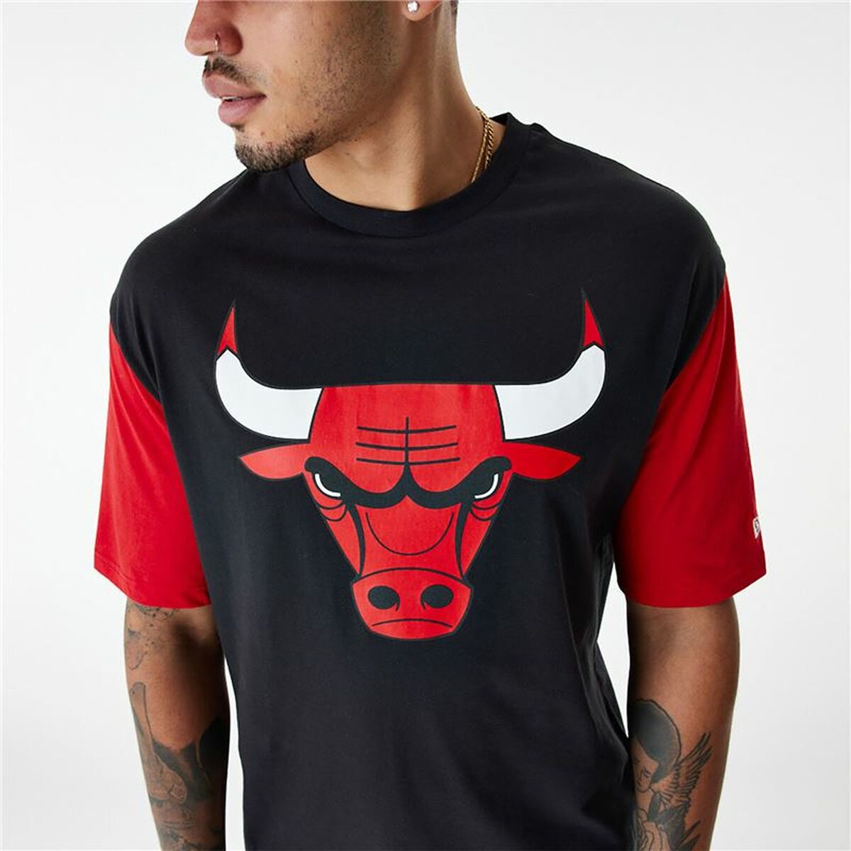 Maglia a Maniche Corte Uomo New Era NBA Colour Insert Chicago Bulls Nero