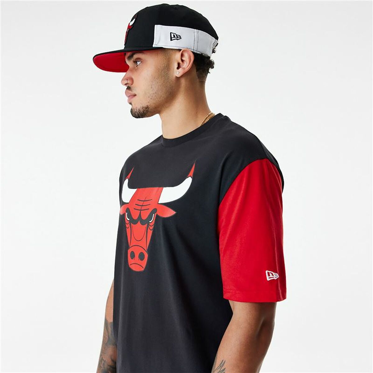 Maglia a Maniche Corte Uomo New Era NBA Colour Insert Chicago Bulls Nero