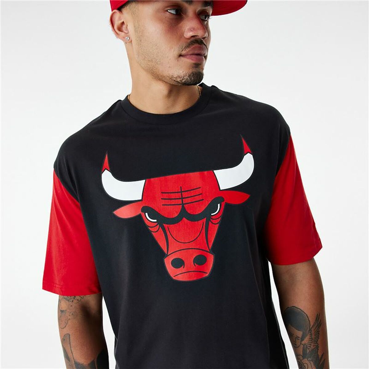 Maglia a Maniche Corte Uomo New Era NBA Colour Insert Chicago Bulls Nero