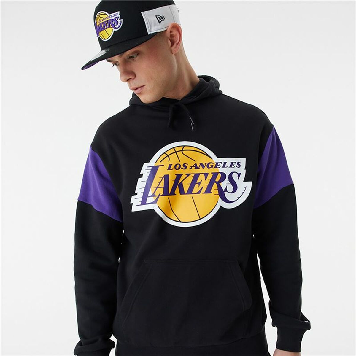 Felpa con Cappuccio Unisex New Era NBA Colour Insert LA Lakers Nero