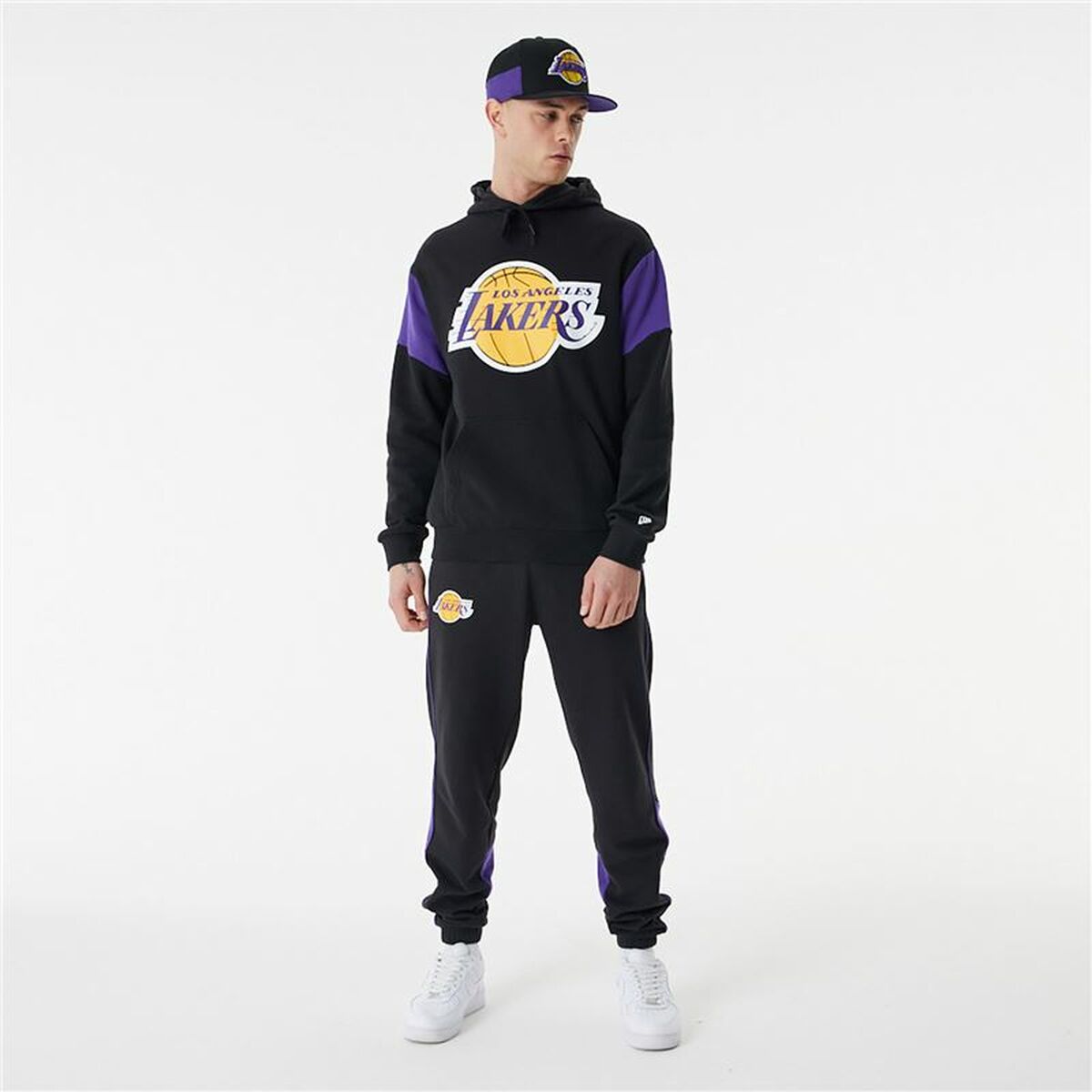 Felpa con Cappuccio Unisex New Era NBA Colour Insert LA Lakers Nero