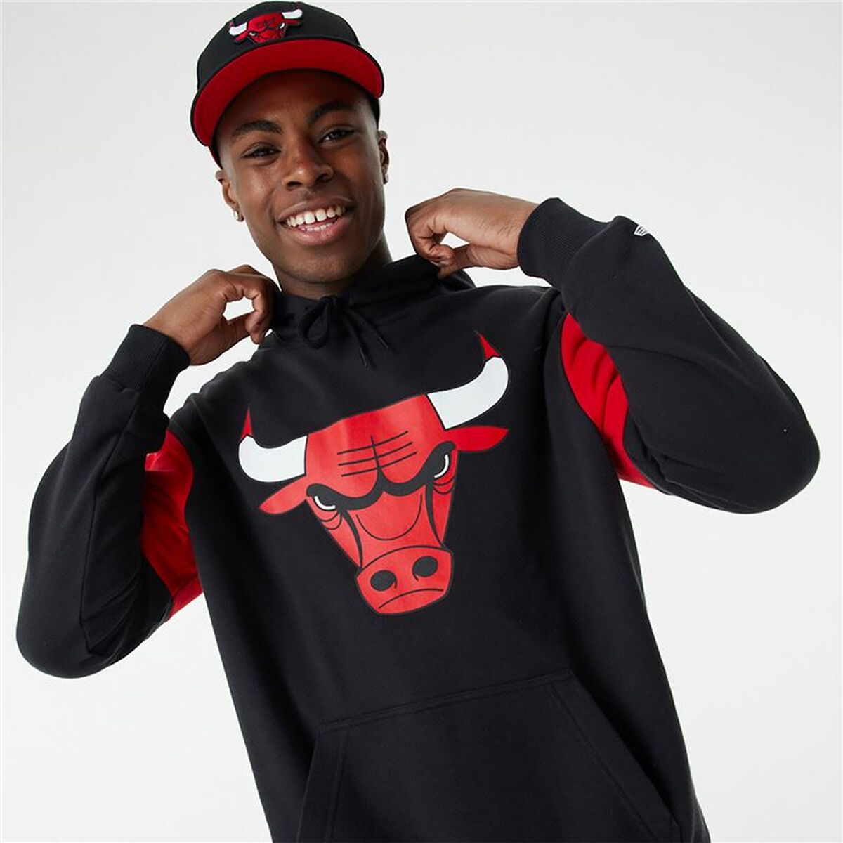 Felpa con Cappuccio Unisex New Era NBA Colour Insert Chicago Bulls Nero