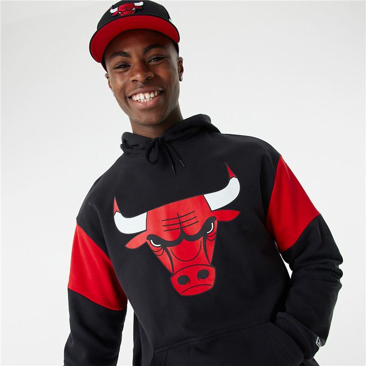 Felpa con Cappuccio Unisex New Era NBA Colour Insert Chicago Bulls Nero