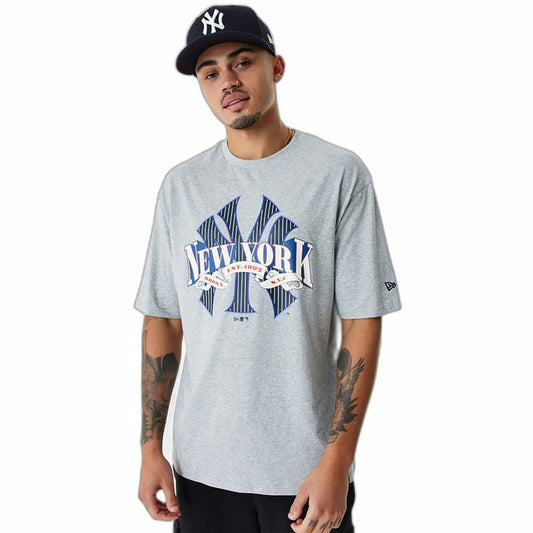 Maglia a Maniche Corte Uomo New Era MLB Arch Graphic New York Yankees Grigio chiaro