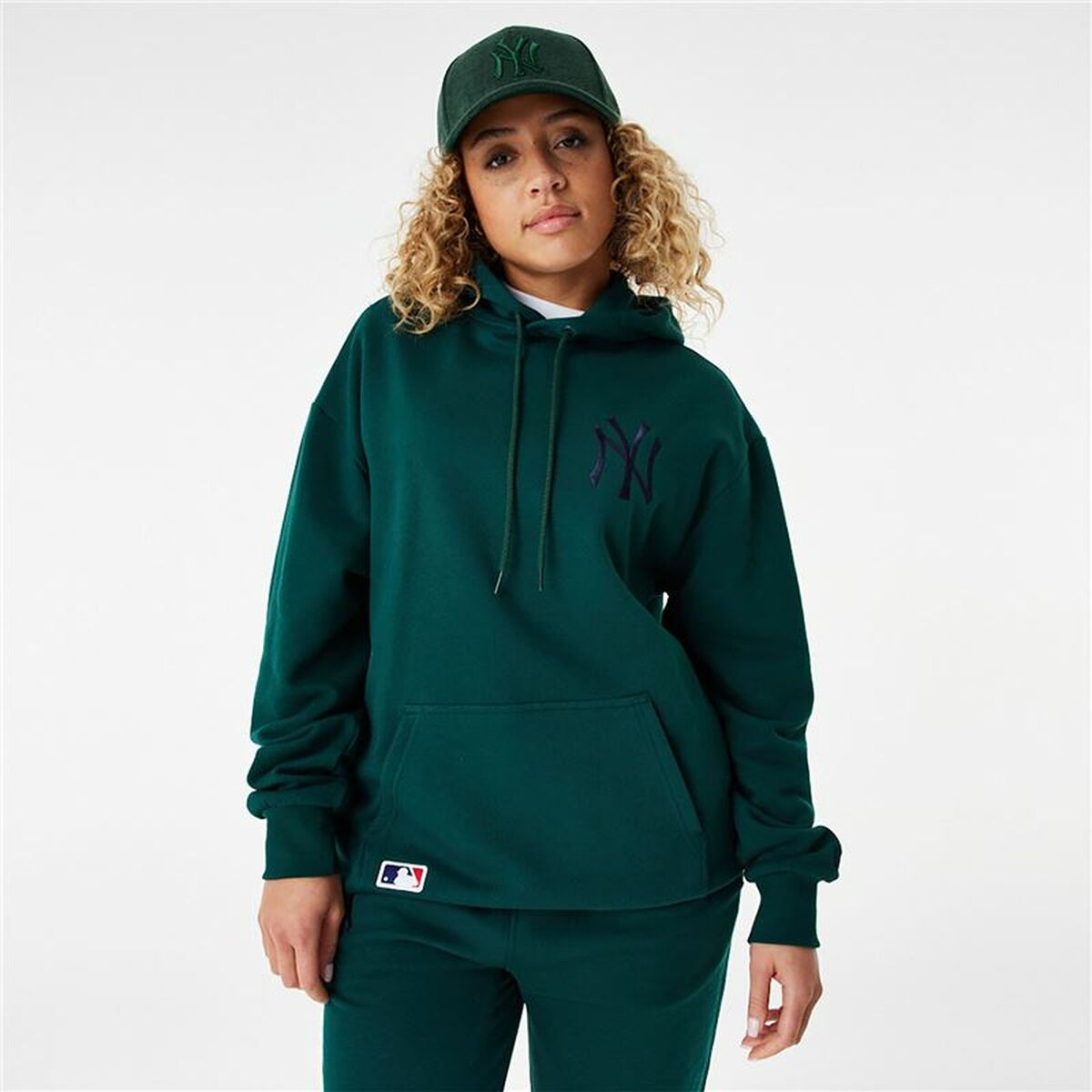 Felpa con Cappuccio Unisex New Era League Essentials New York Yankees Verde scuro