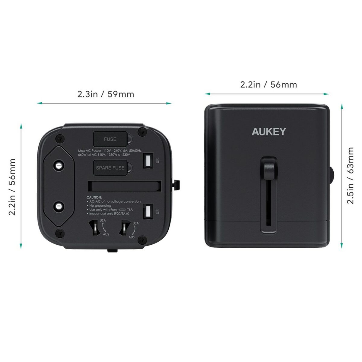 Caricabatterie da Parete Aukey PA-TA01 Nero