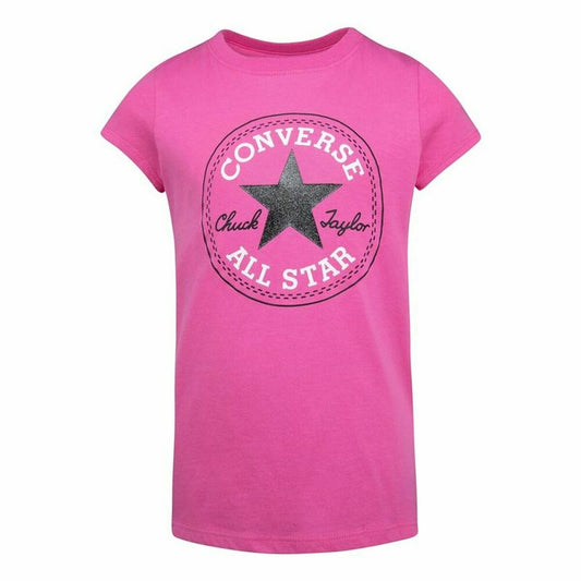 Maglia a Maniche Corte per Bambini Converse Timeless Chuck Patch Fucsia